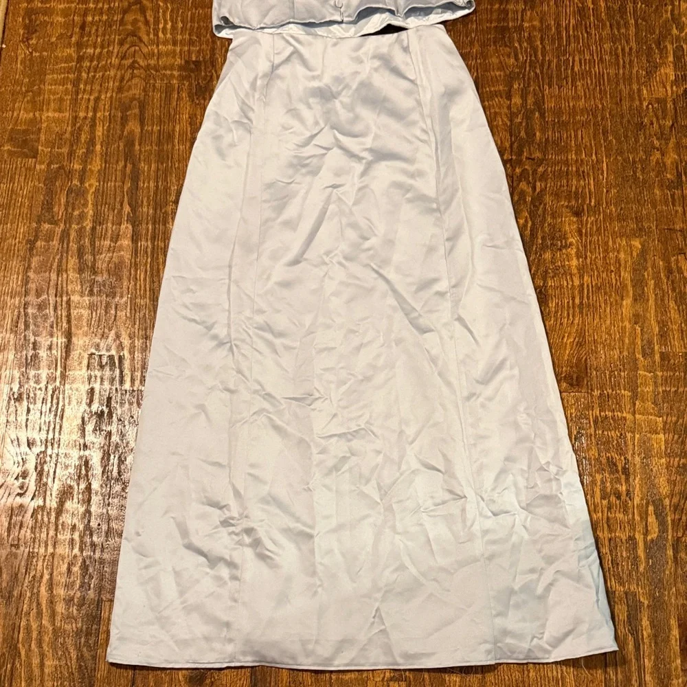 Vintage 1990s Too Neiman Marcus Light Blue Satin Two-Piece Set | Pristine - Picture 2 of 11